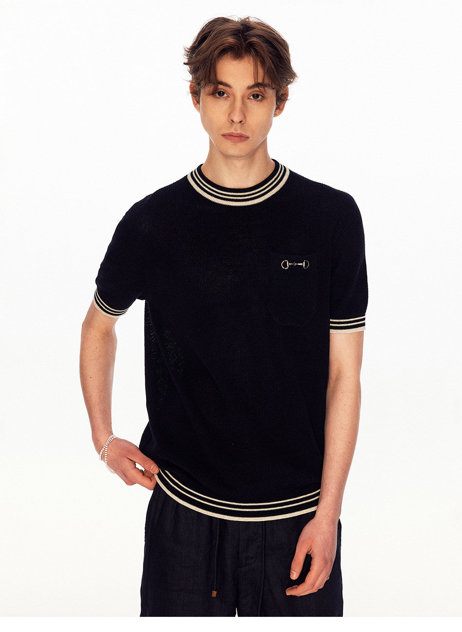 Classic Crew-Neck Knit Shirt