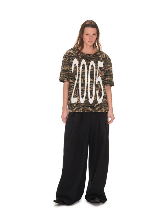 Camouflage Print Crew Neck T-Shirt