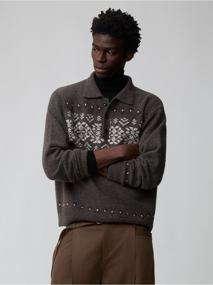 Polo Neck Pullover Sweater