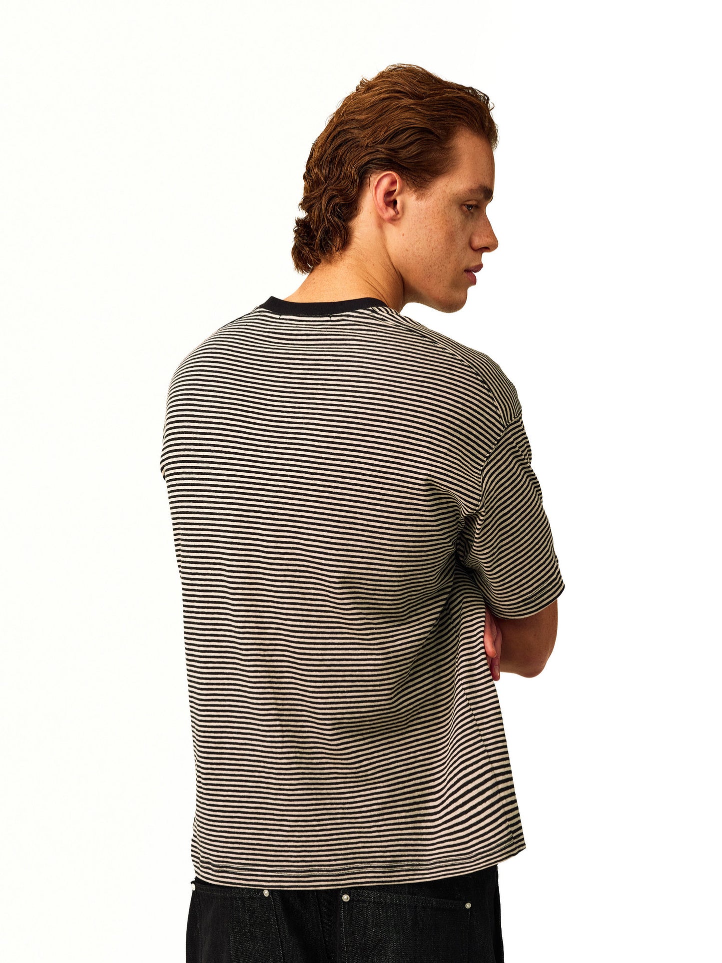 Cotton and Linen Striped T-Shirt