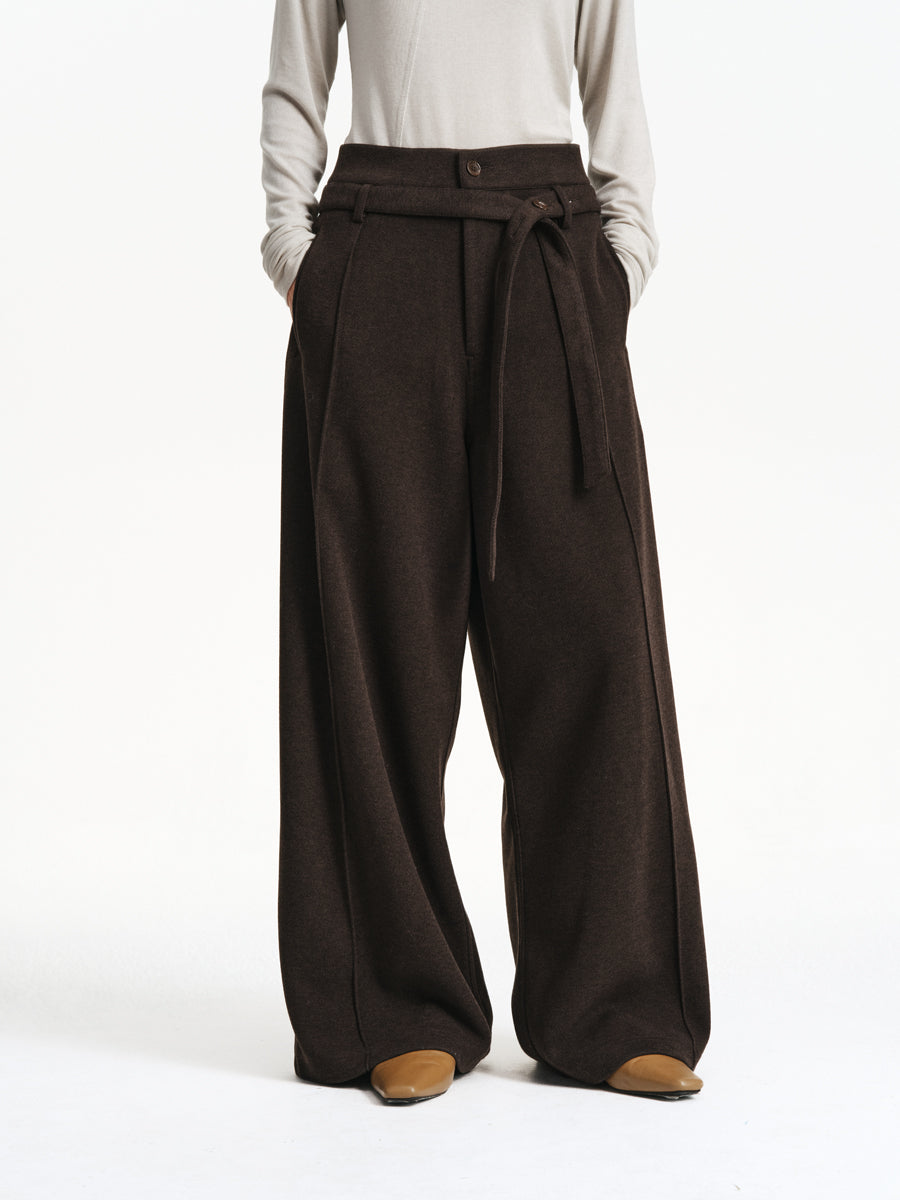 Belted Wide-Leg Pants