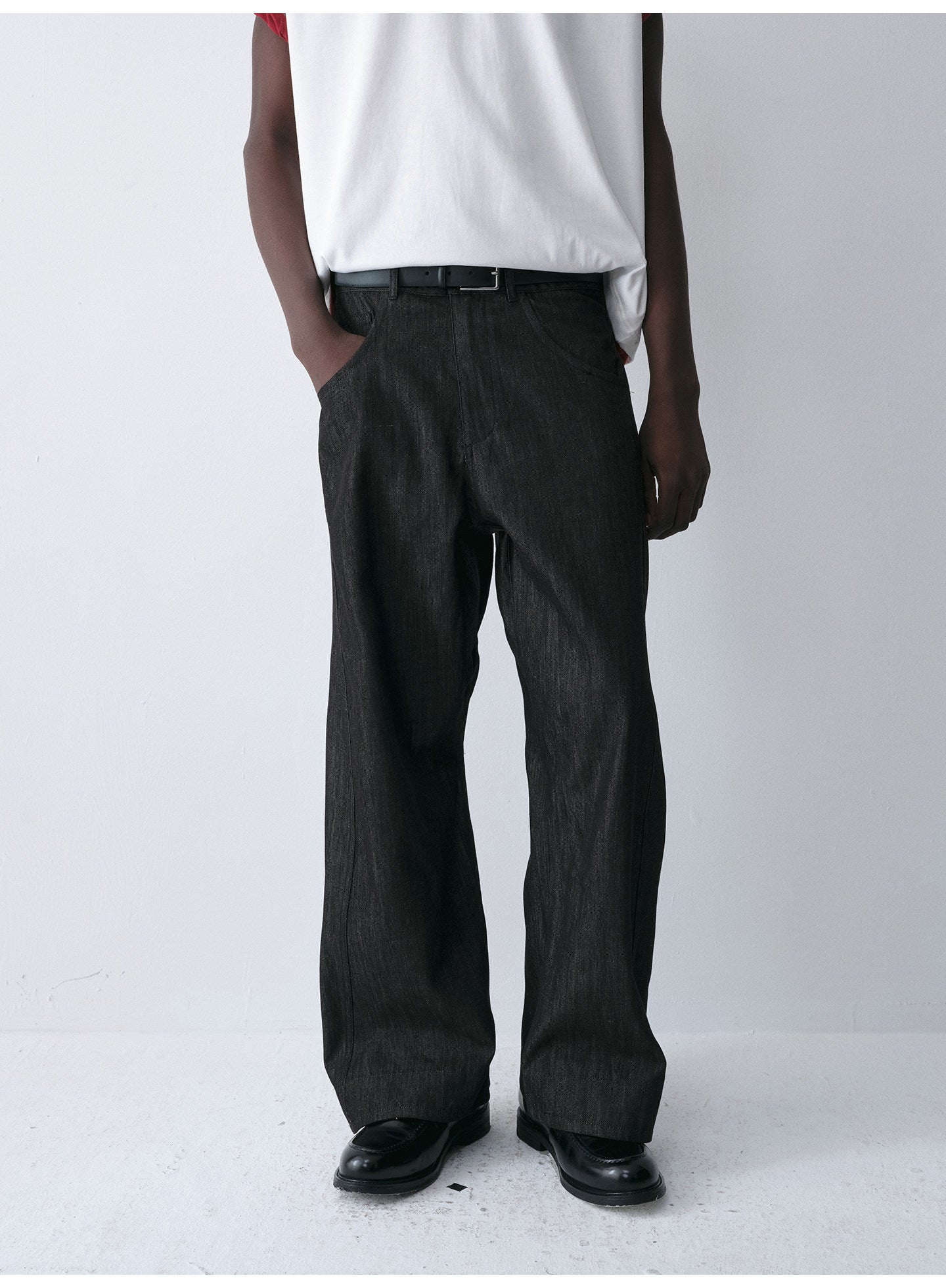 Wave-Cut Denim Pants