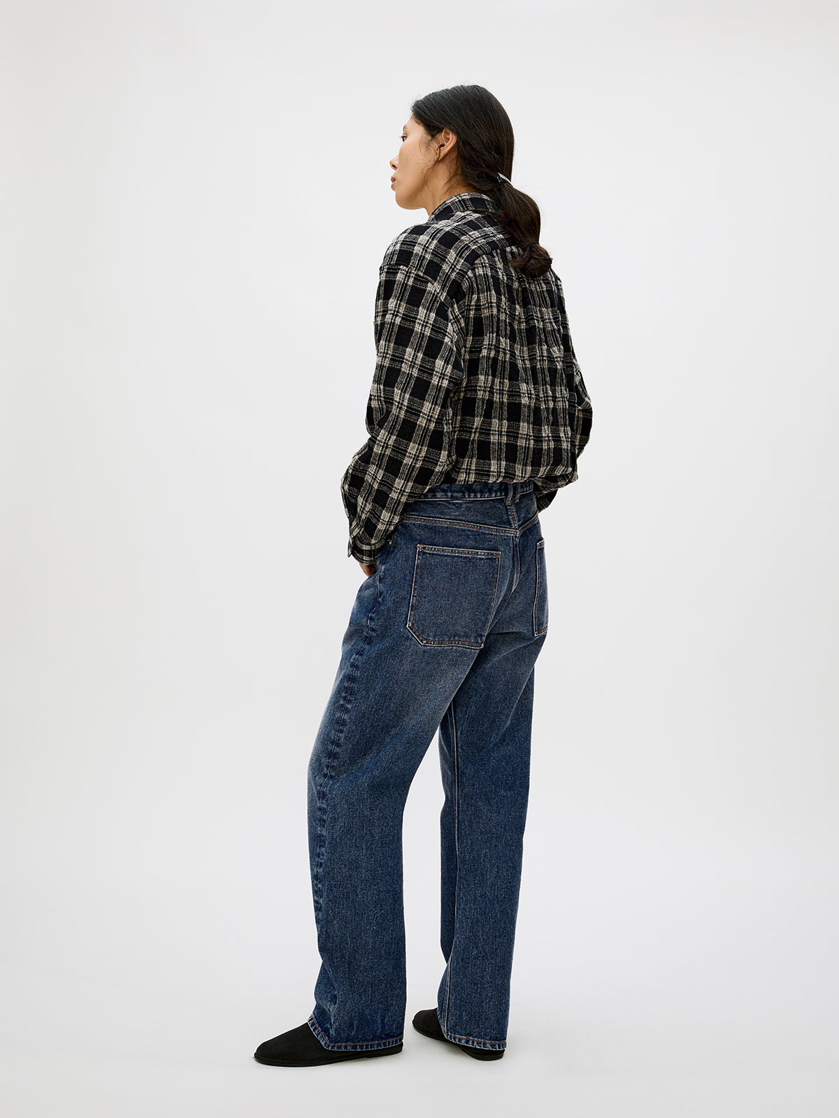 Cotton Twill Straight Leg Jeans