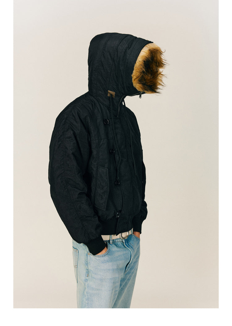 Hooded quilted jacket