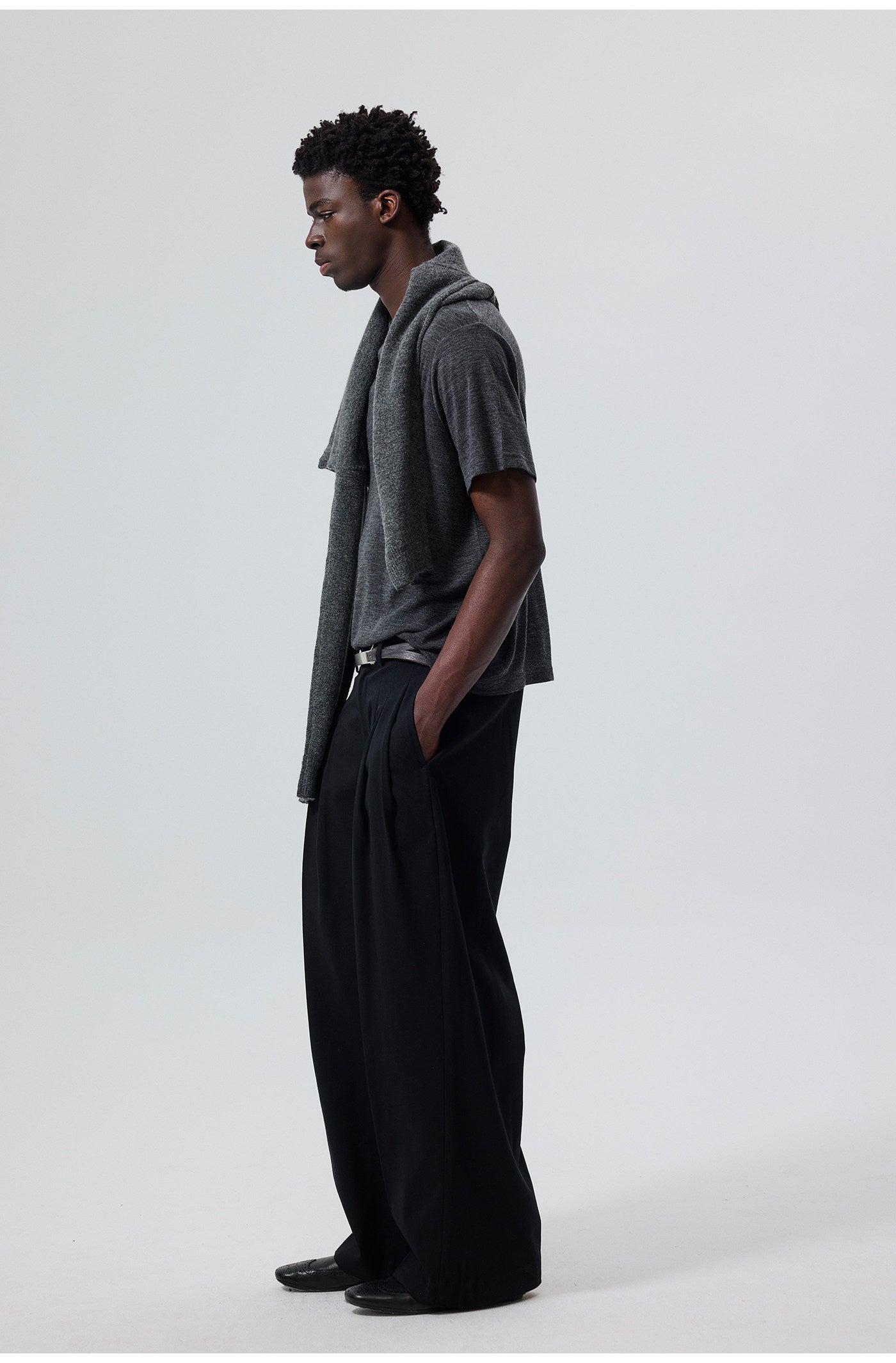 Wrinkle-Resistant Pleated Casual Pants