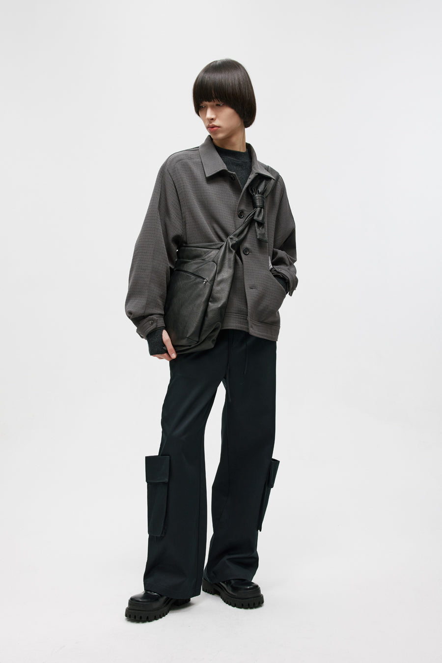 Drop Shoulder Loose Leaf Jacket