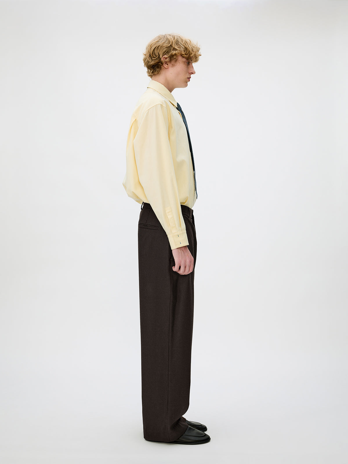 Straight-Leg Pleated Casual Pants