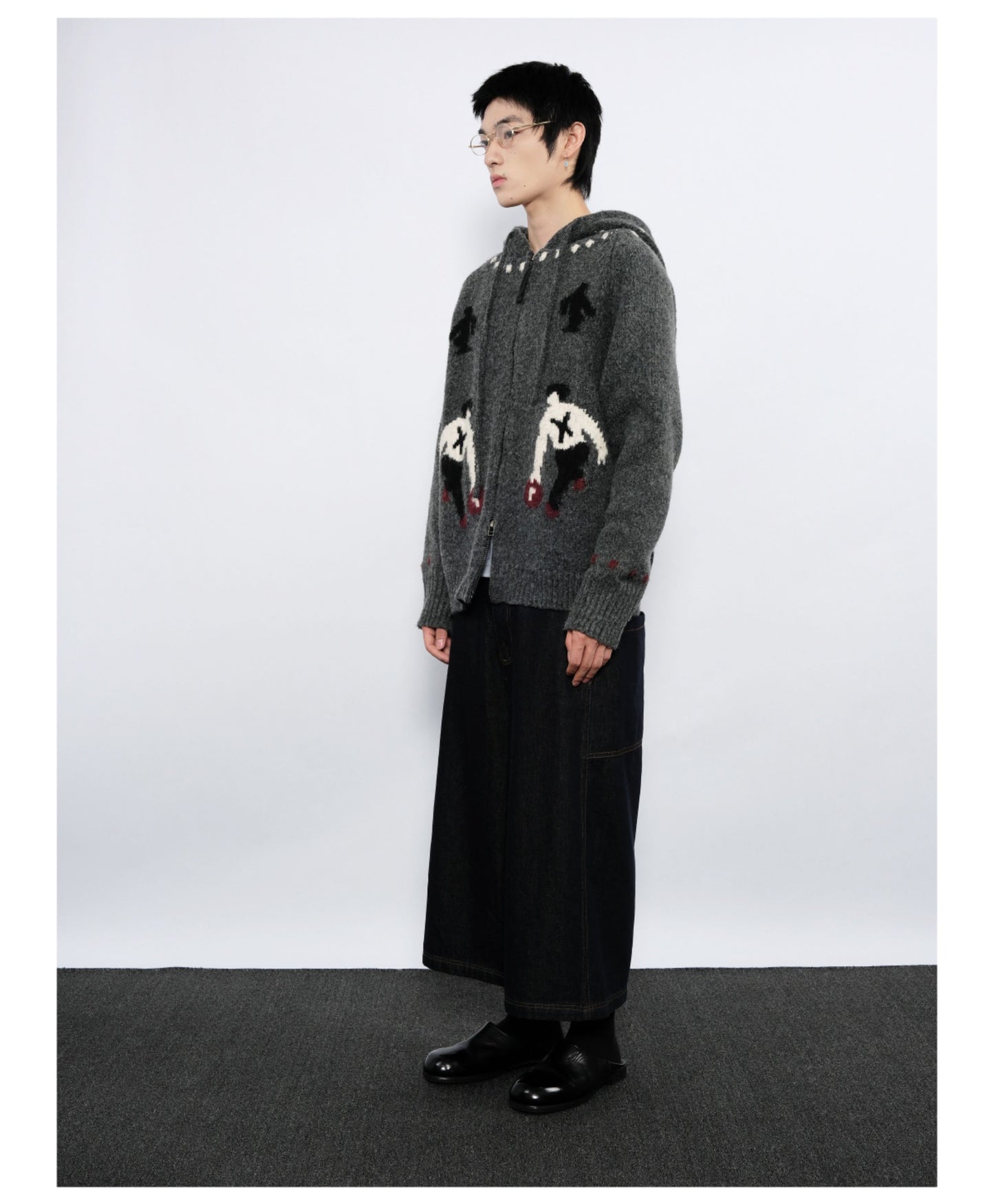 Double-Zipper Hooded Cardigan