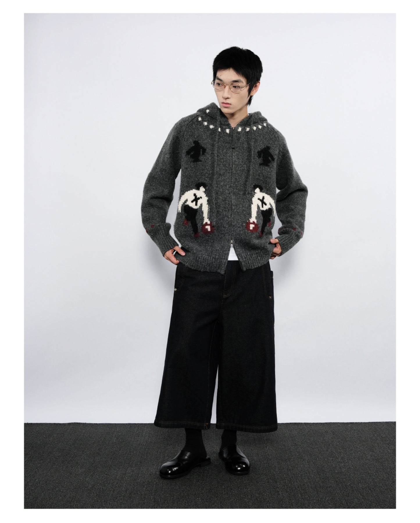 Double-Zipper Hooded Cardigan