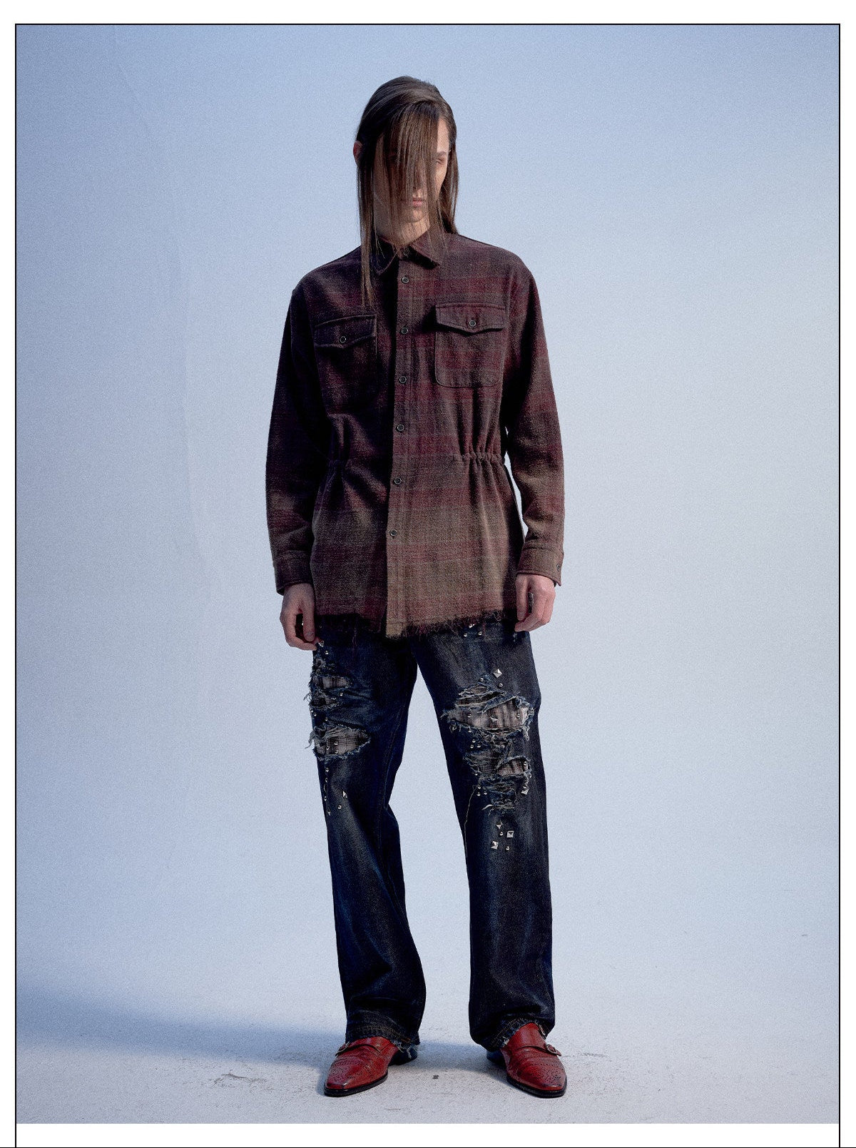 Vintage Check Pattern Hunting Shirt