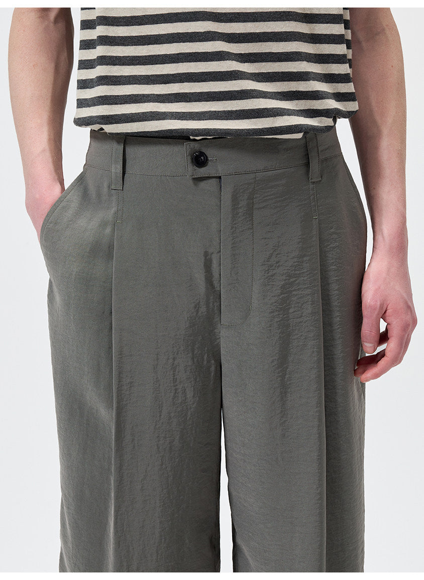 Casual Pants with a Partial Elastic Waistband