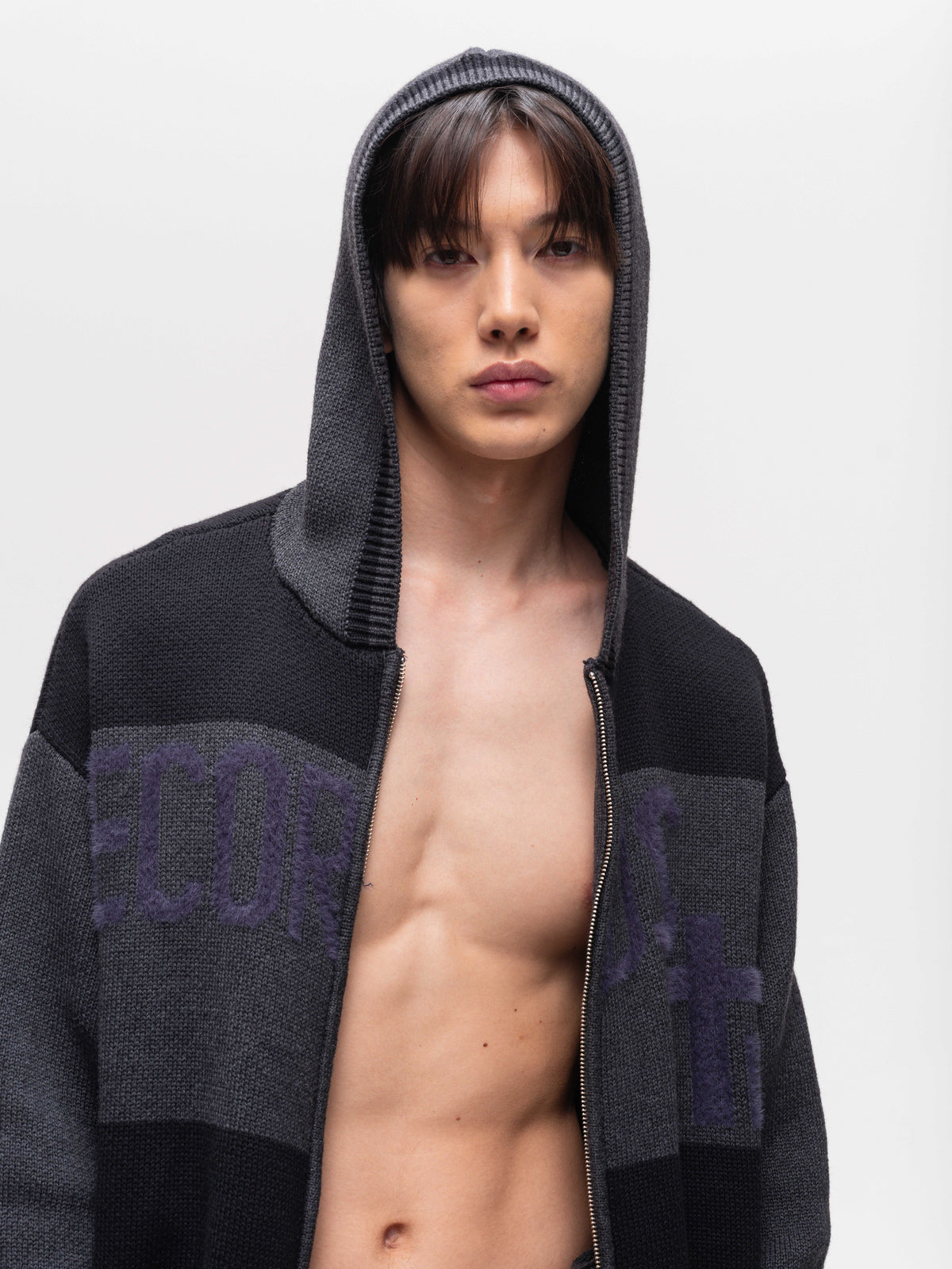 Knitted Cardigan with Hood
