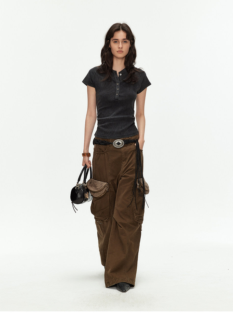 Casual Pants with Double Zippers