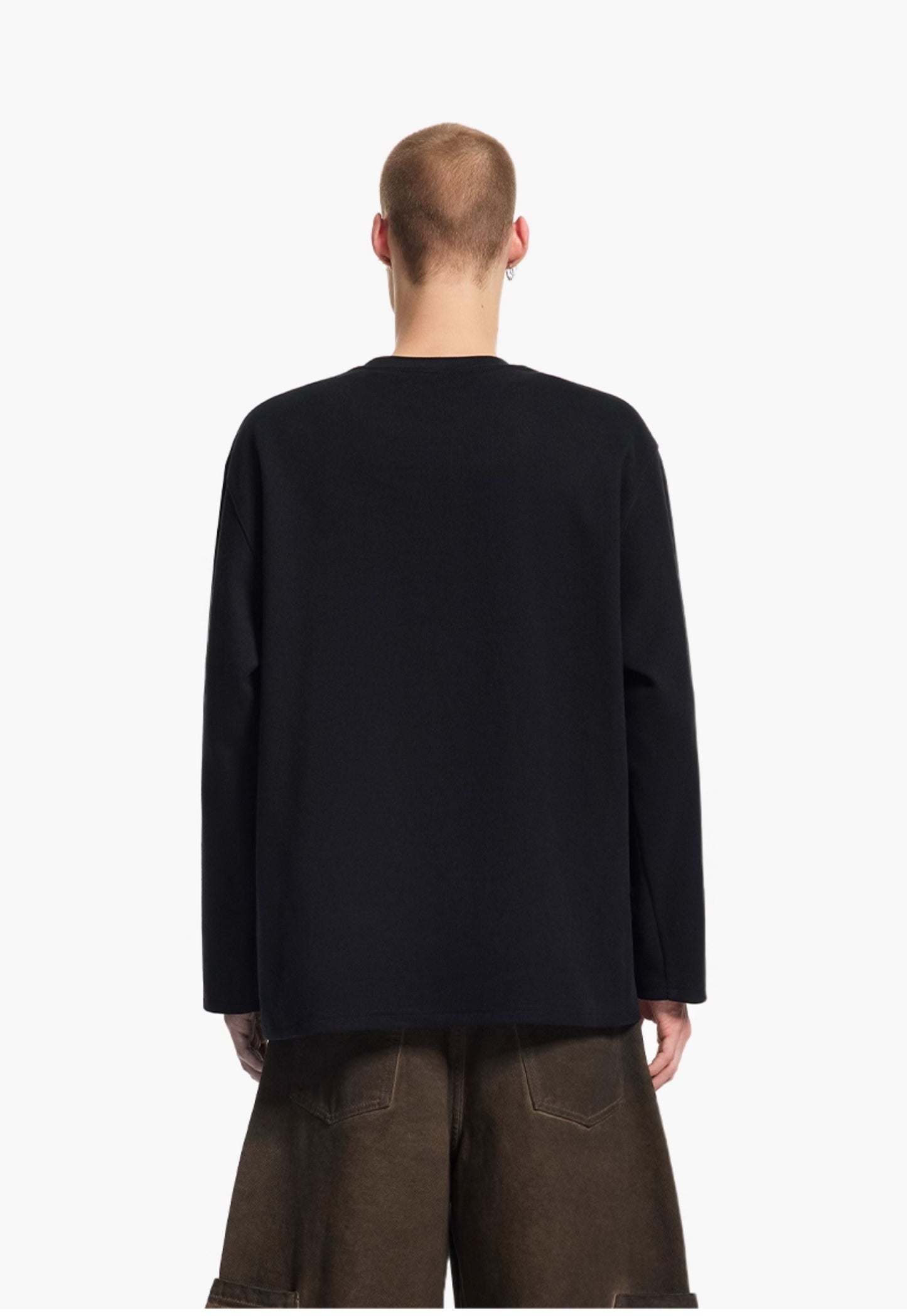 Embroidered Print Round-Neck T-Shirt　