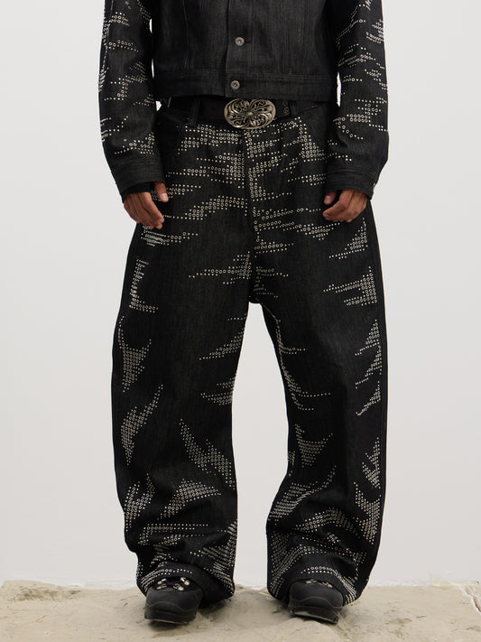 Heavy Tiger Print Jeans