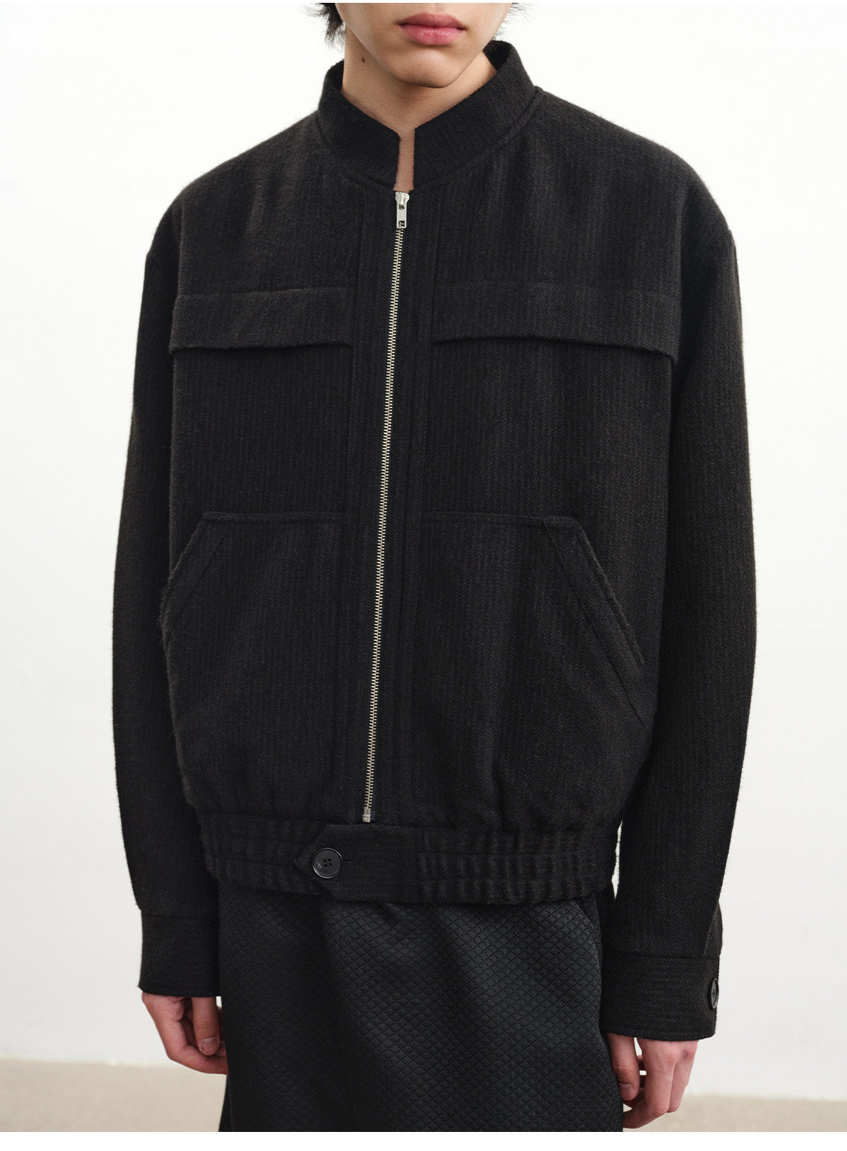 Stand Collar Wool Jacket