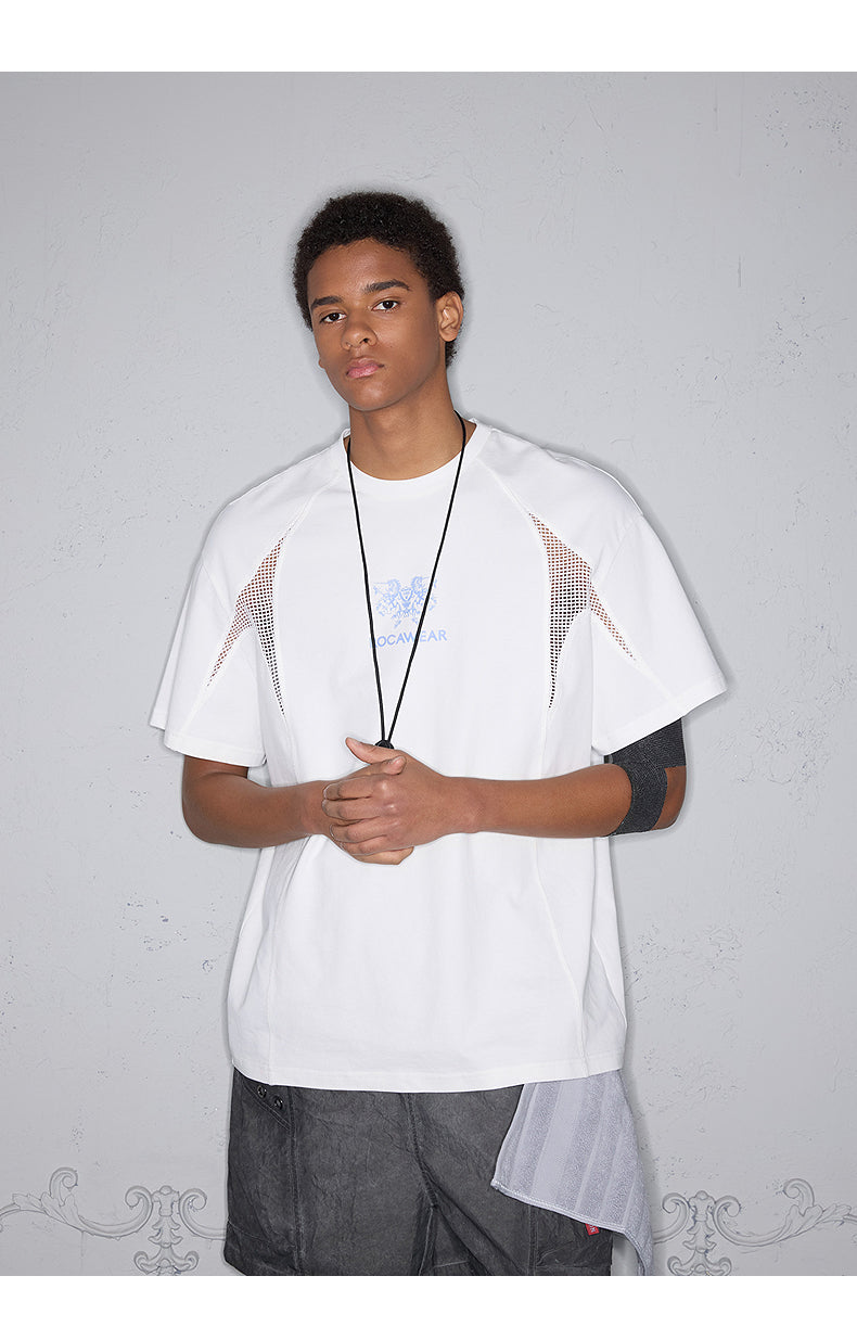 Mesh Patchwork Print T-Shirt