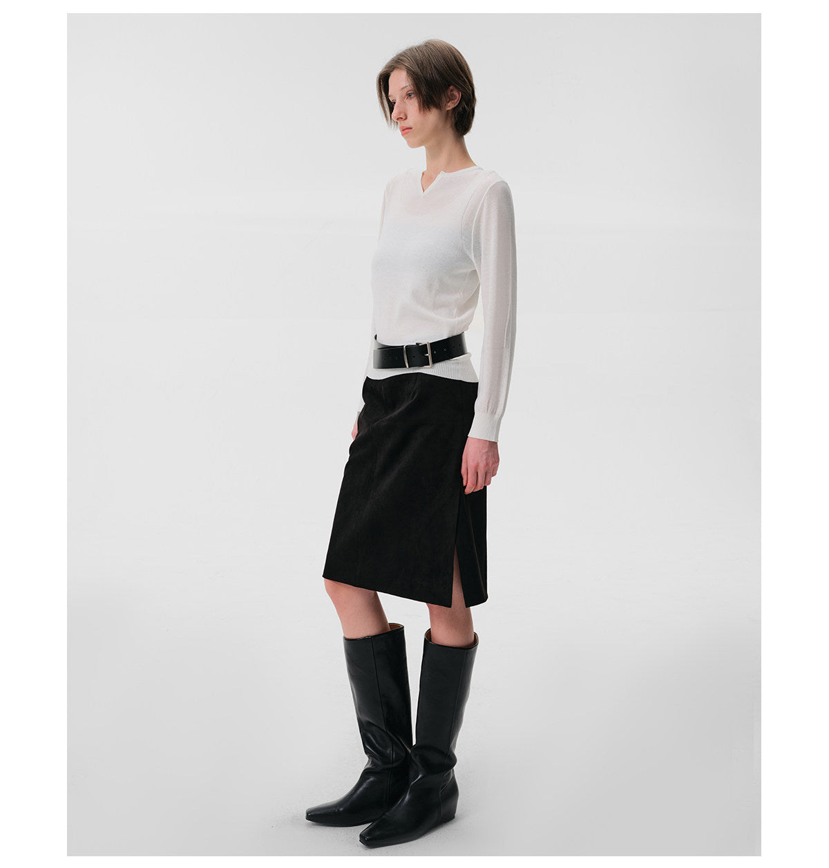 Faux Two-Piece High-Twist Slim-Fit T-Shirt