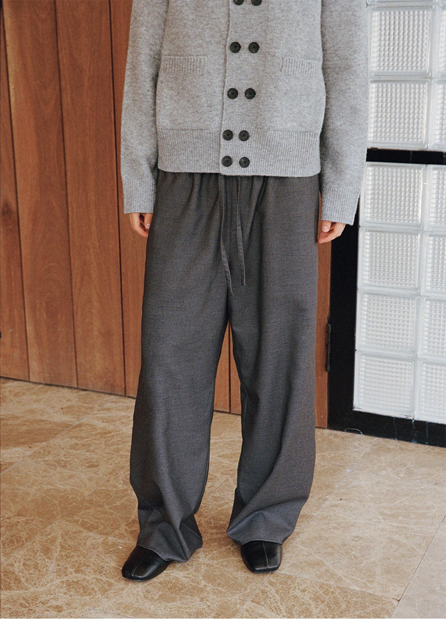 Drawstring Wide-Leg Pants