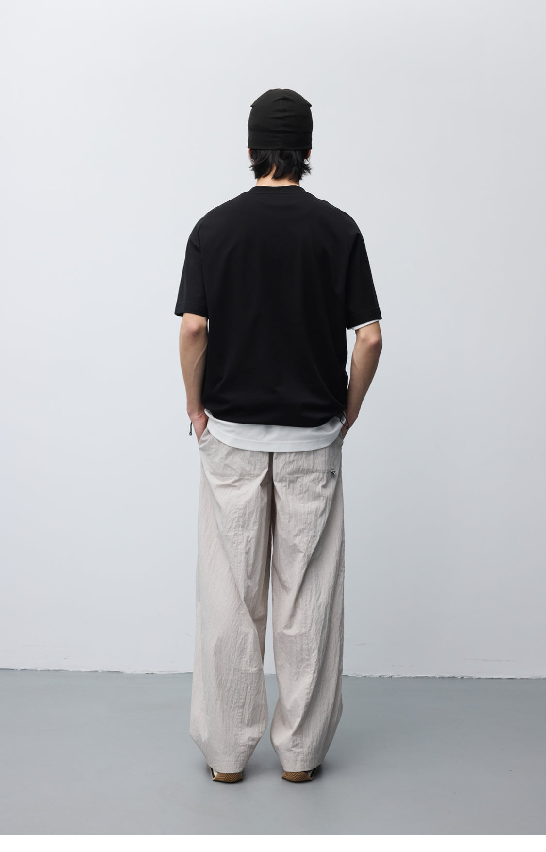 Drawstring loose-fitting T-shirt