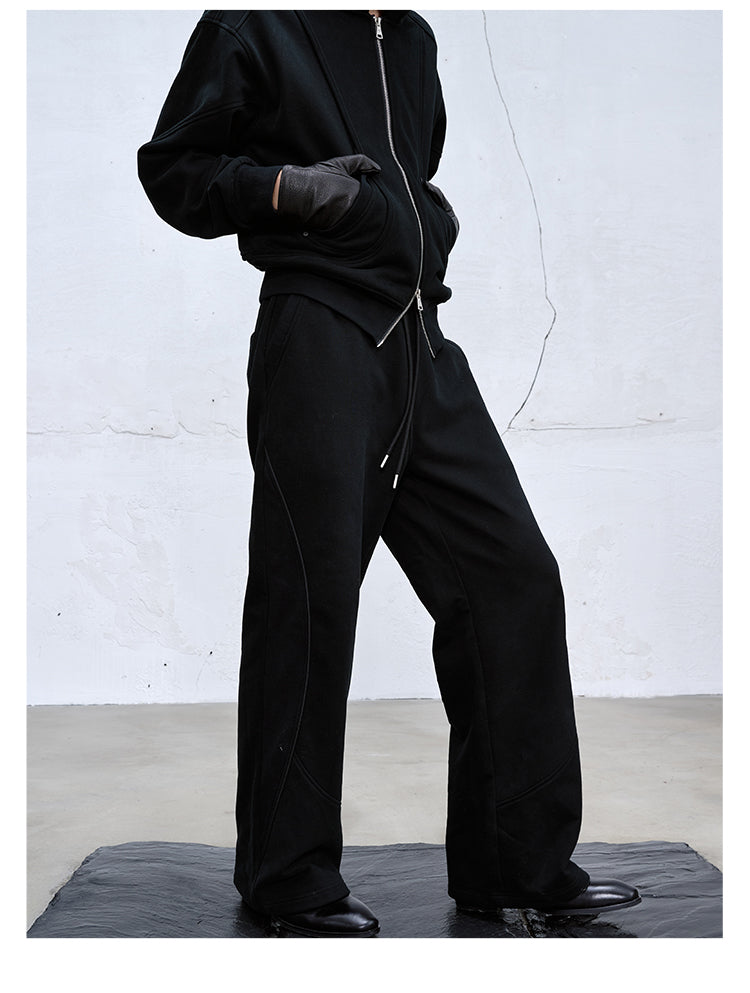 Three-dimensional cut sweat pants