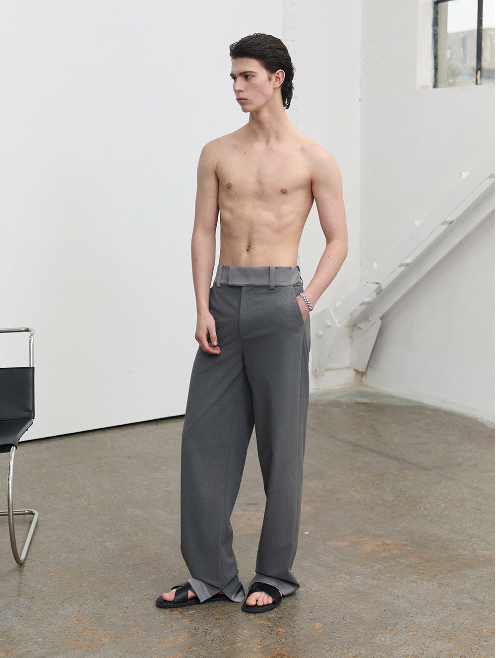 Gender-Neutral Waist Panel Casual Pants