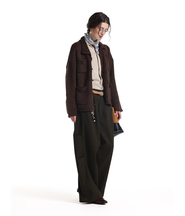 Wide-Leg 3D Pleated Casual Pants – ULTIMUS