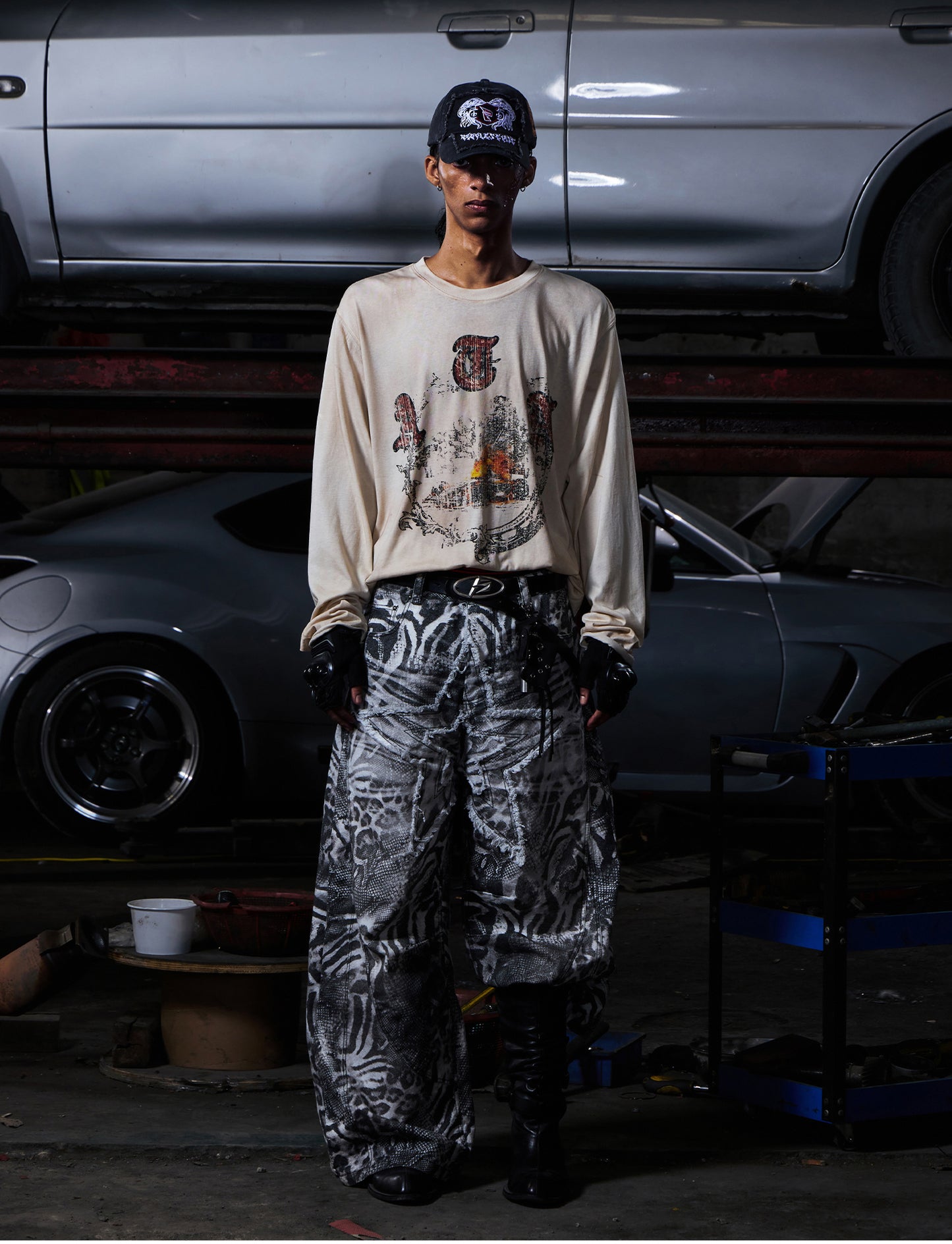 Print Gradient Jeans