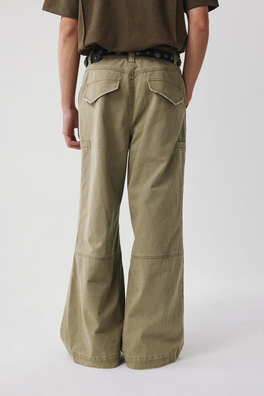 Frayed finish casual pants