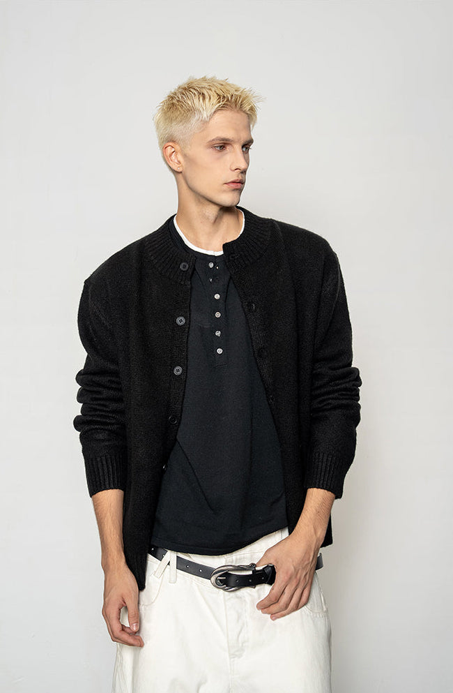 Round Neck Knit Cardigan