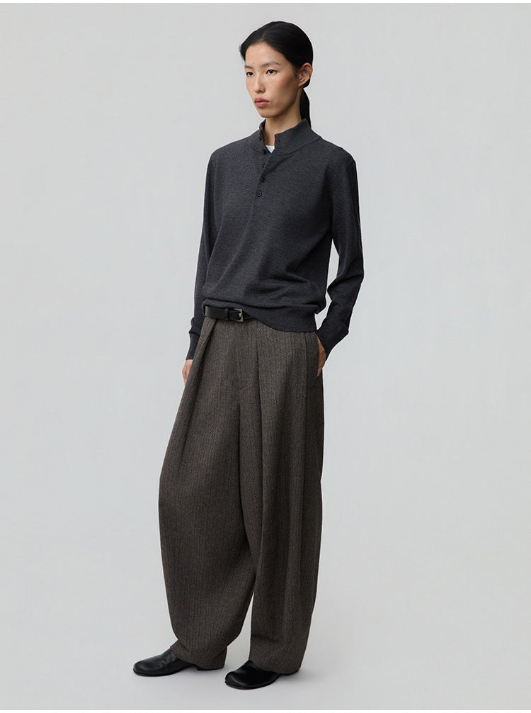Loose-Fit Tapered Casual Pants