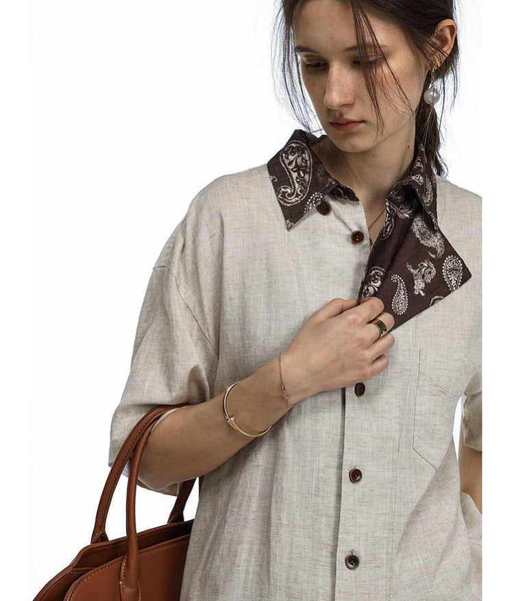 Faux Two-Piece Double-Placket Shirt