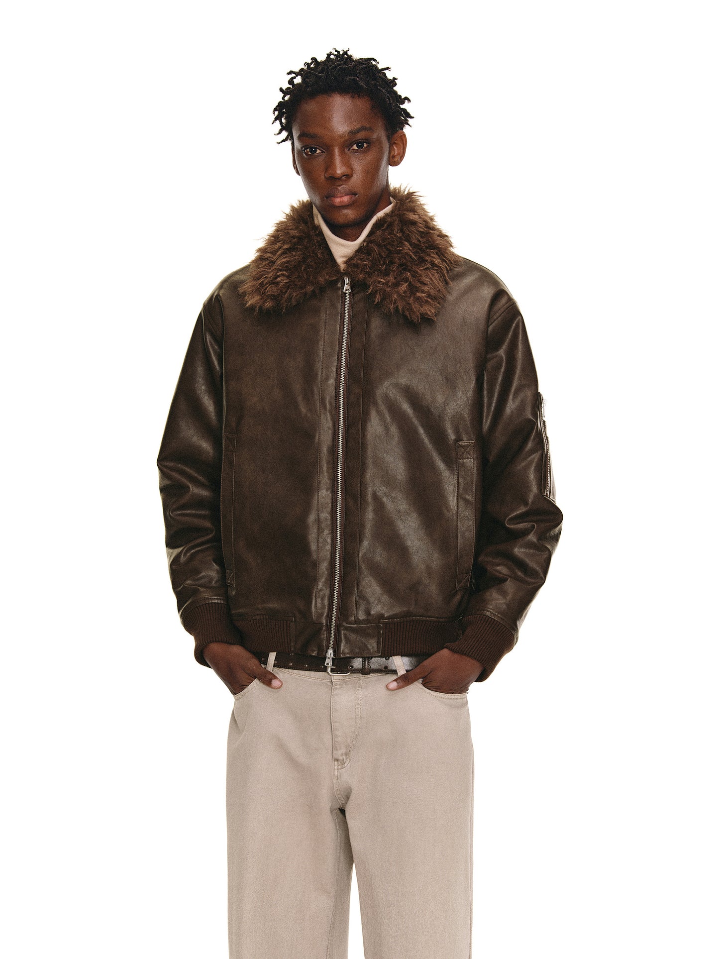 Fur Collar Bomber Jacket