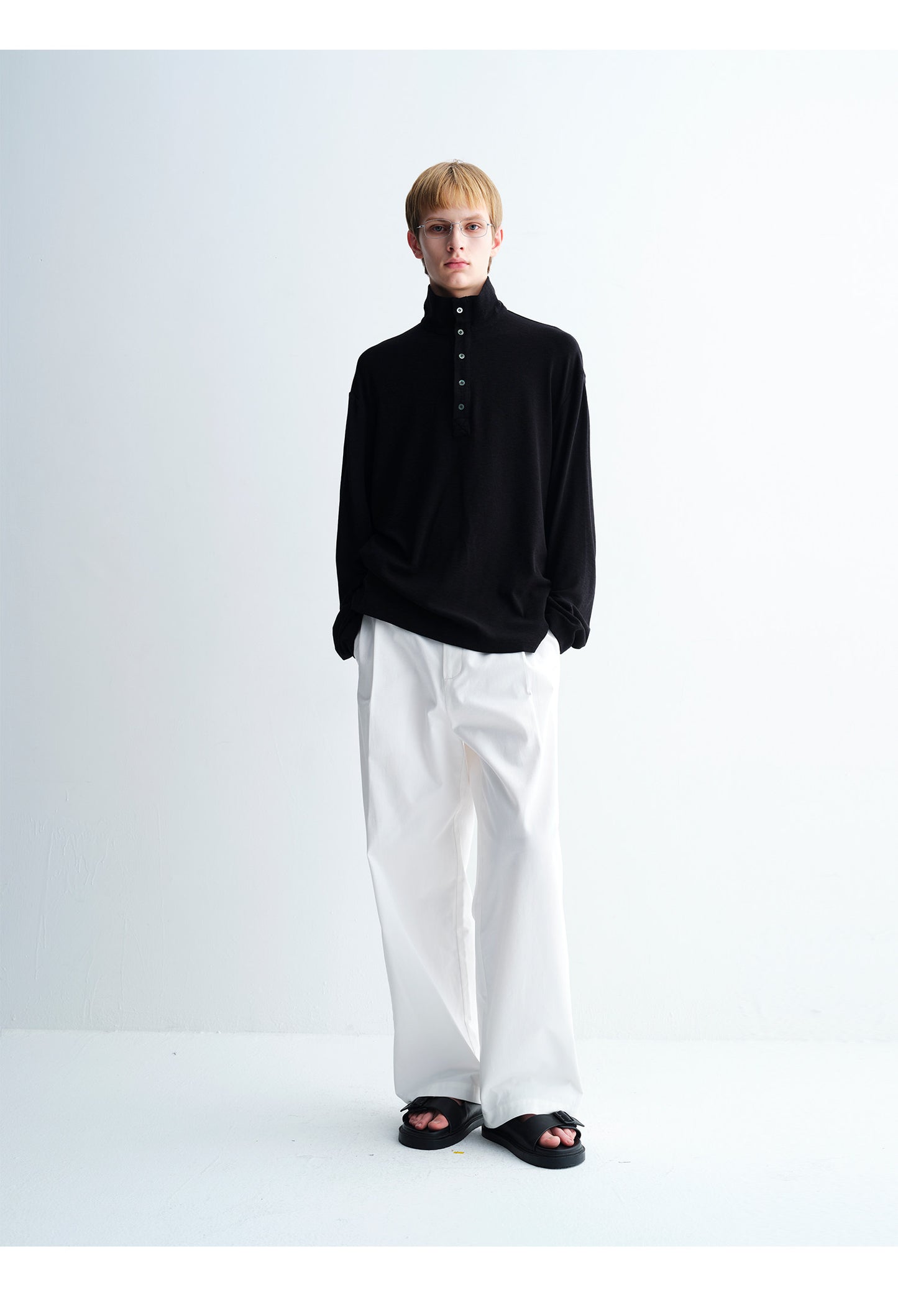 Cotton Blend Shell Button Shirt