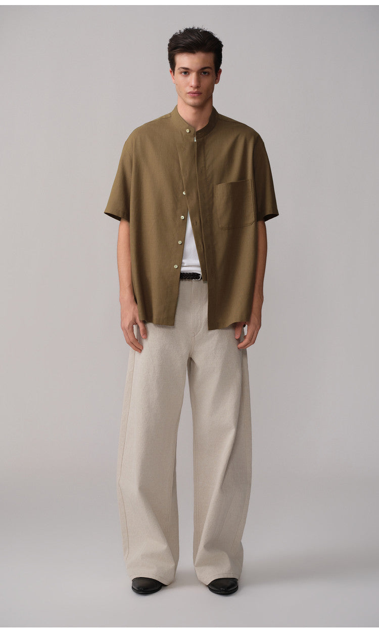 3D Cut Patchwork Silhouette Casual Pants