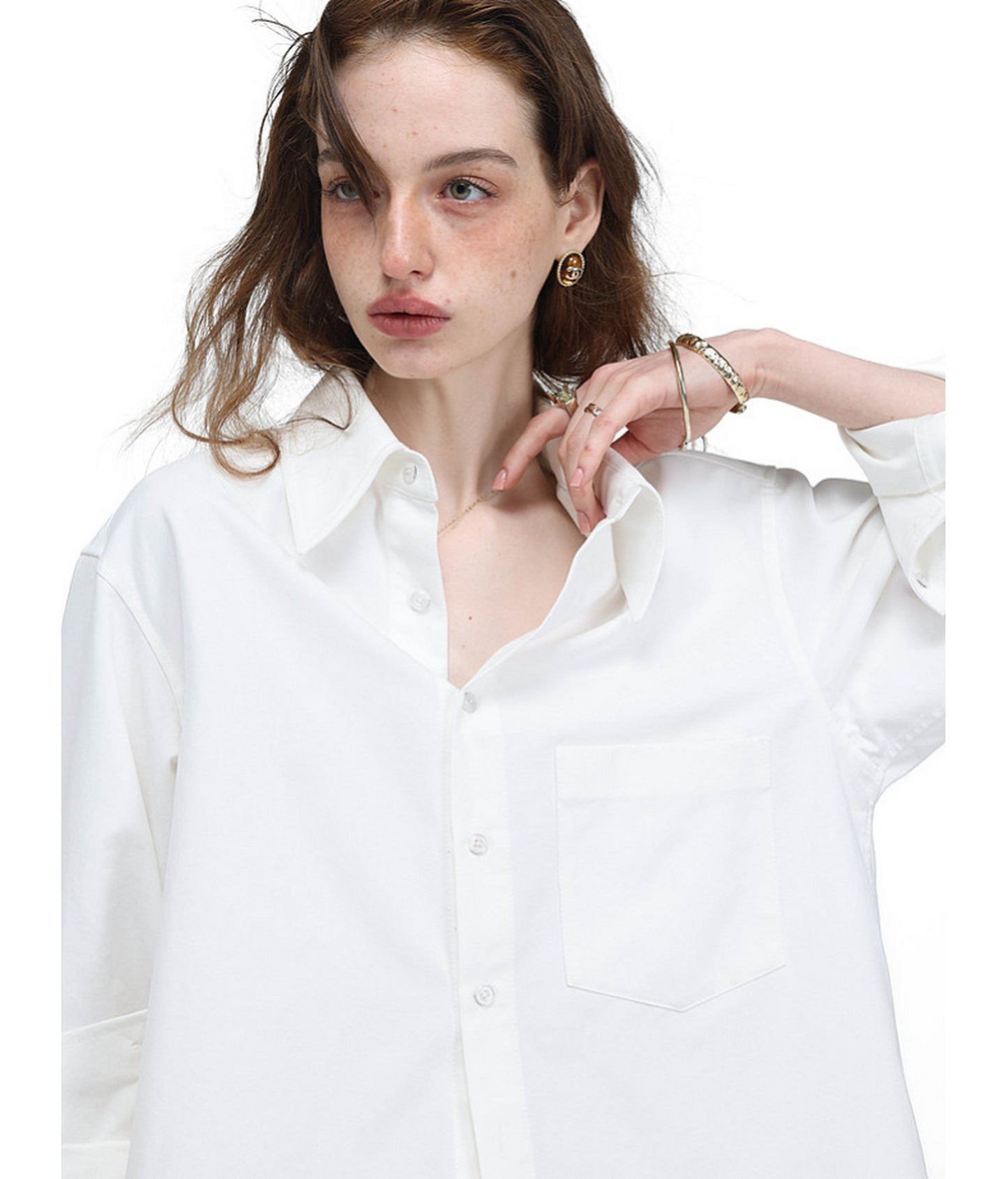 High-End Tailored Long-Silhouette Shirt