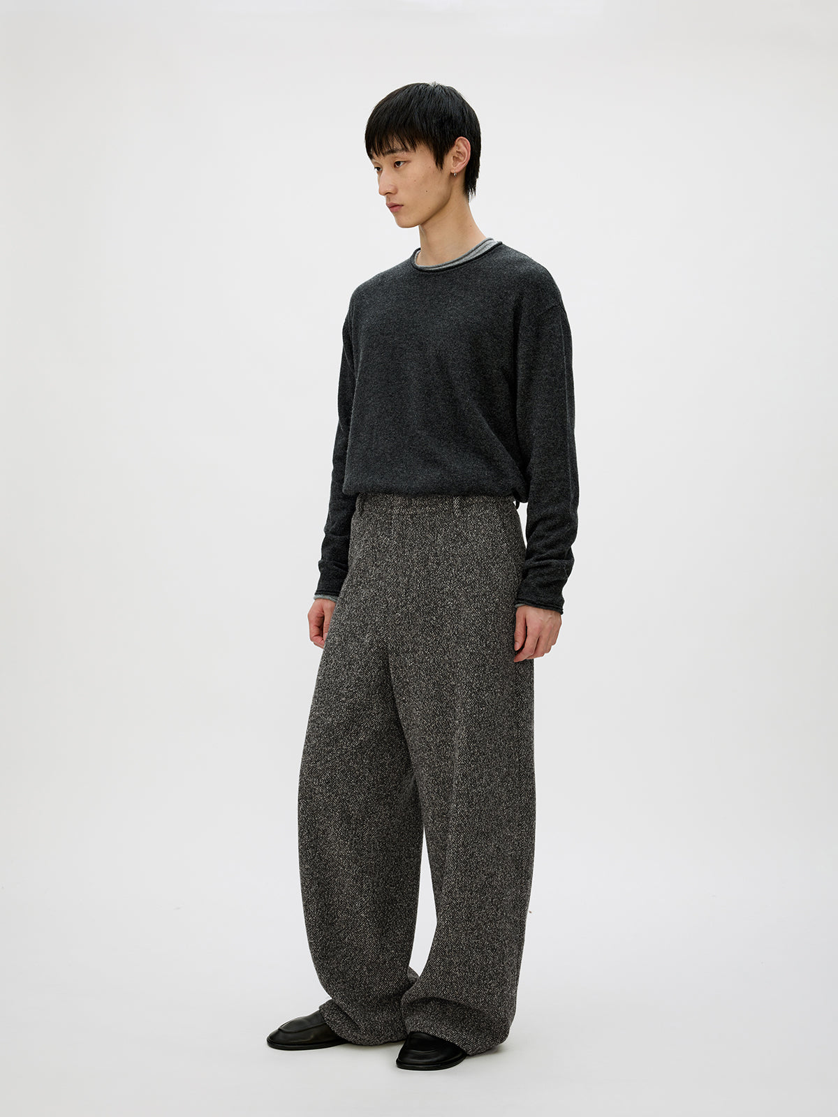 Tweed Loose Casual Pants
