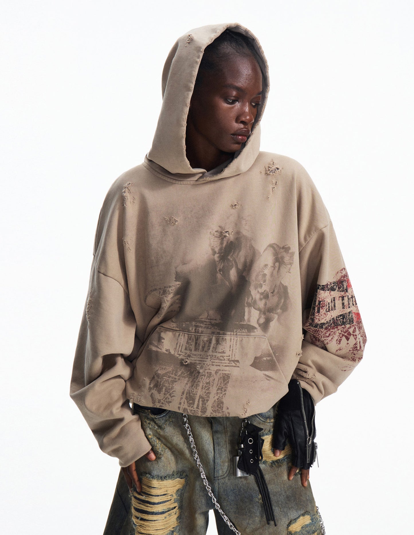 Double-layer fabric sweatshirt