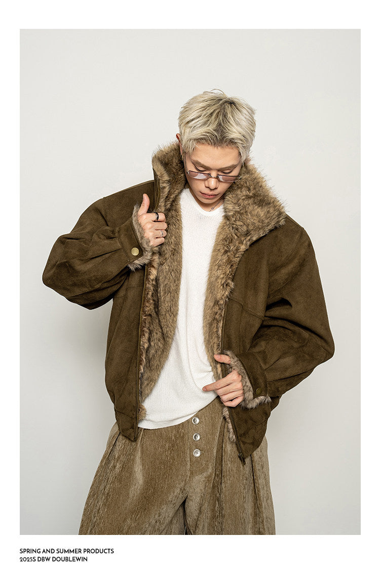 Faux Fox Fur Cotton Jacket