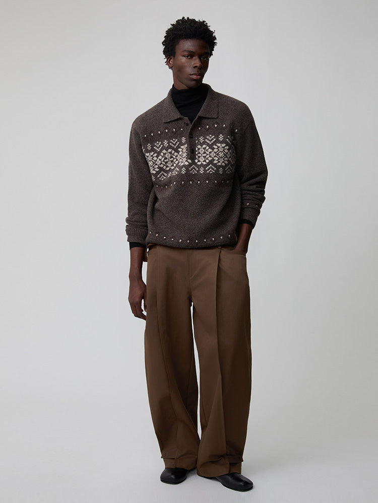 Polo Neck Pullover Sweater