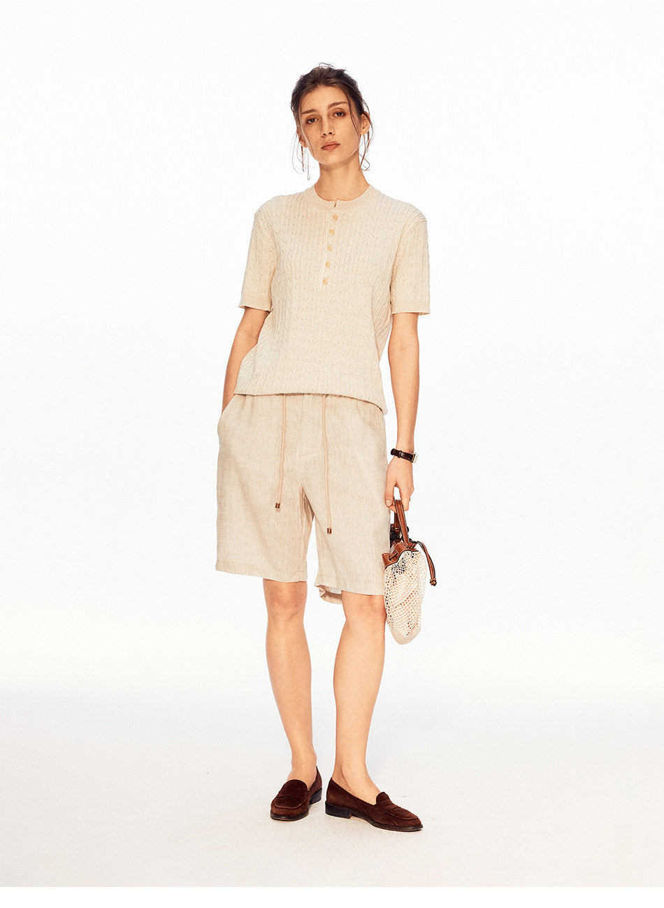 Henry-Collar Knit Shirt