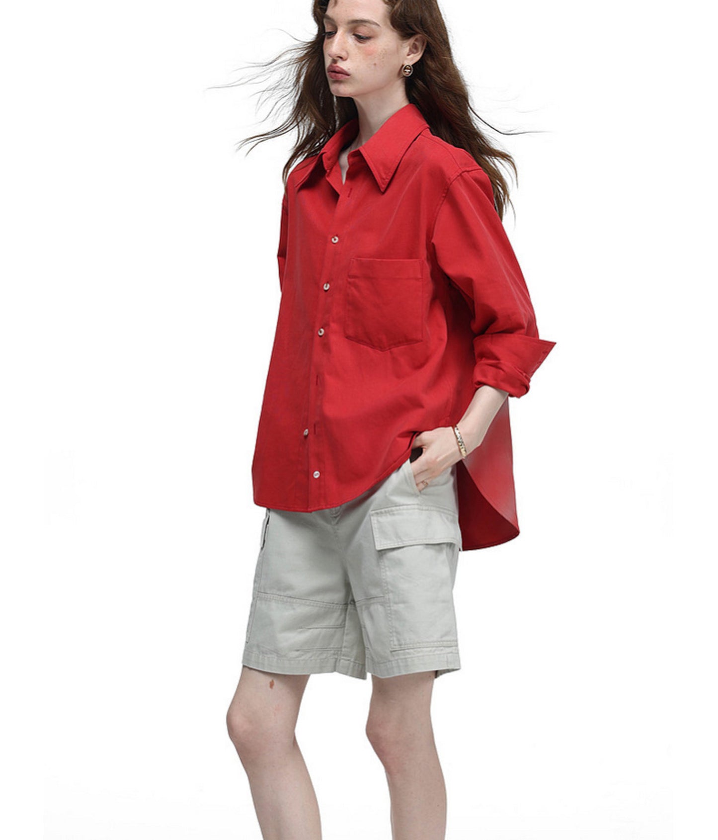 High-End Tailored Long-Silhouette Shirt