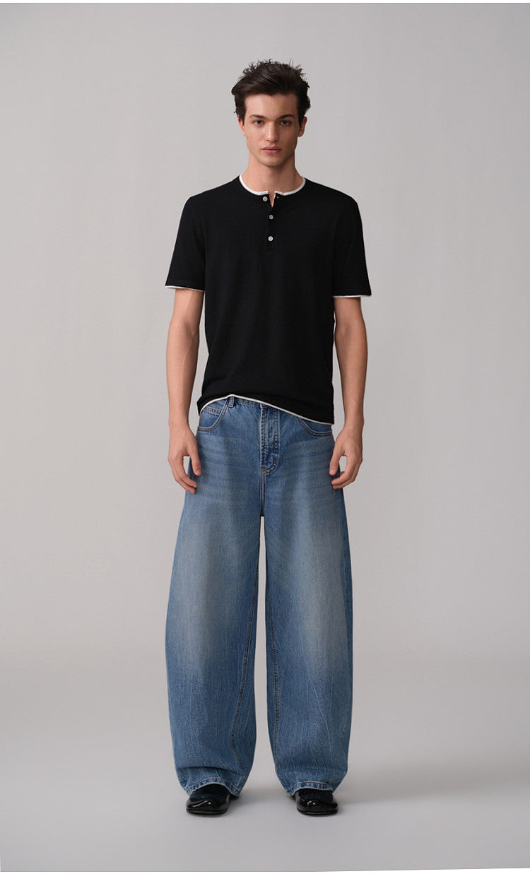 Faux Two-Piece Knit Shirt