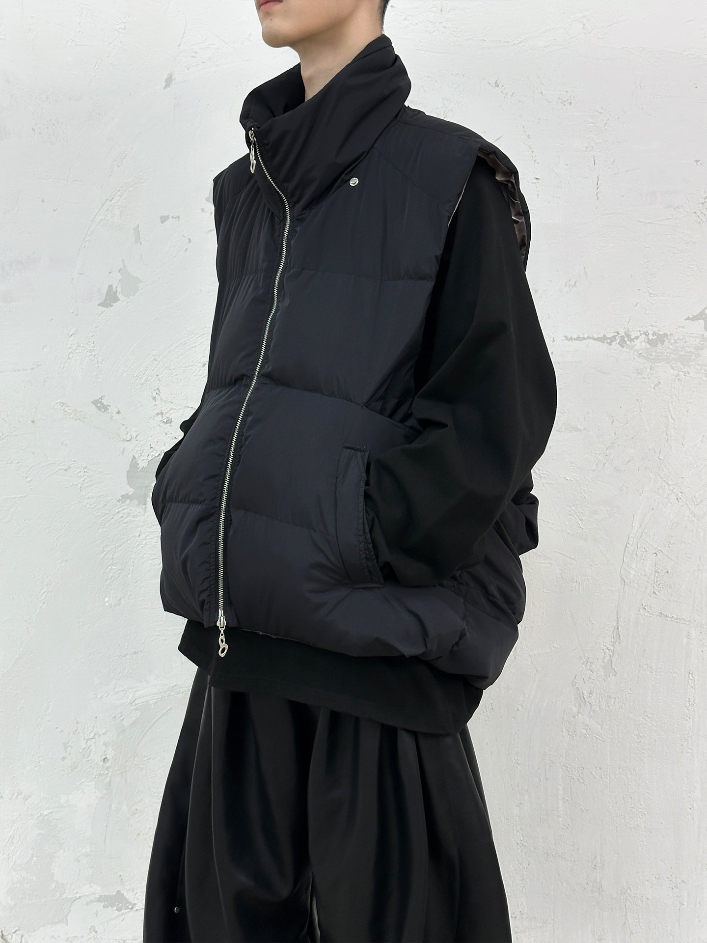 Detachable Scarf Reversible Vest