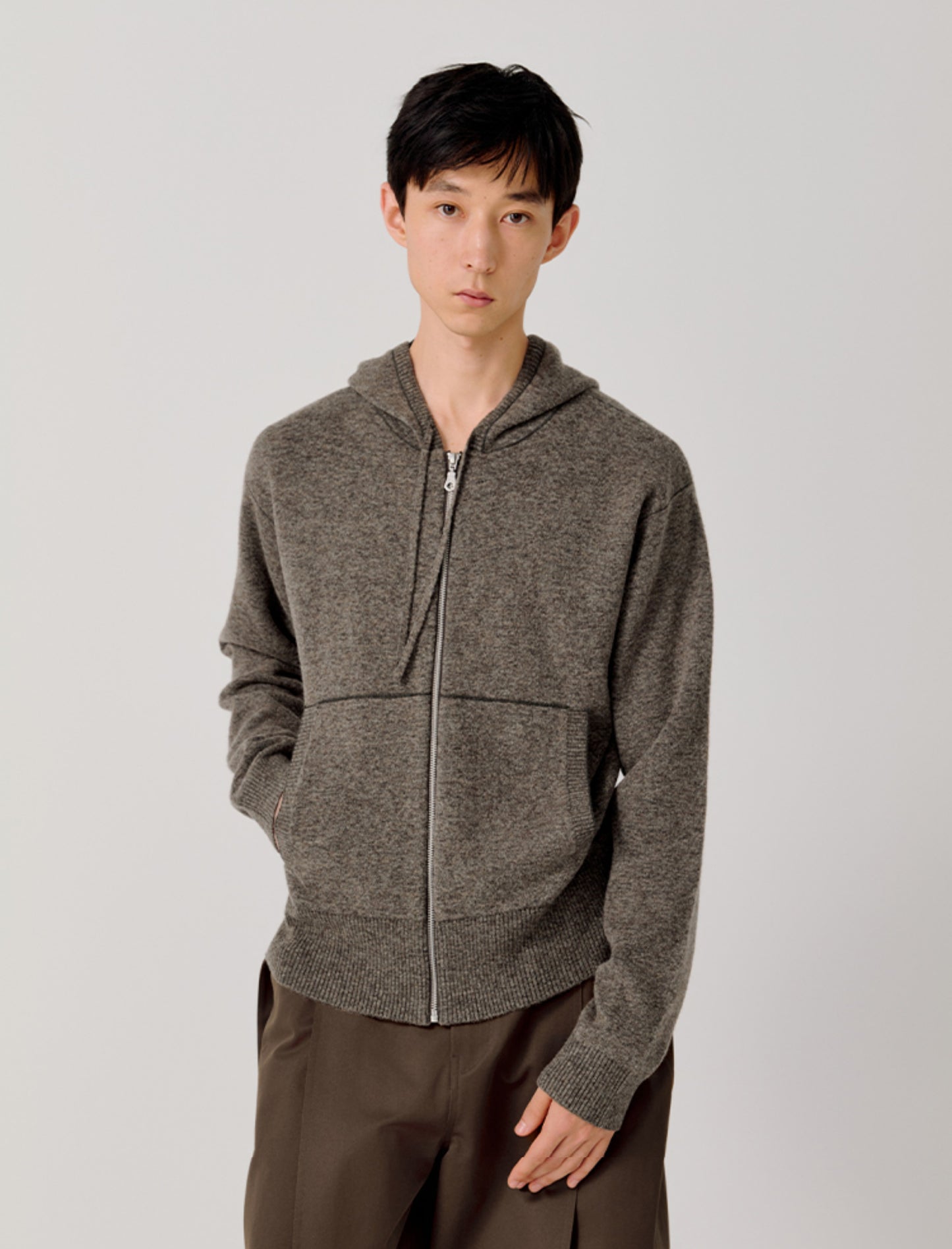 Hooded Zipper Cardigan