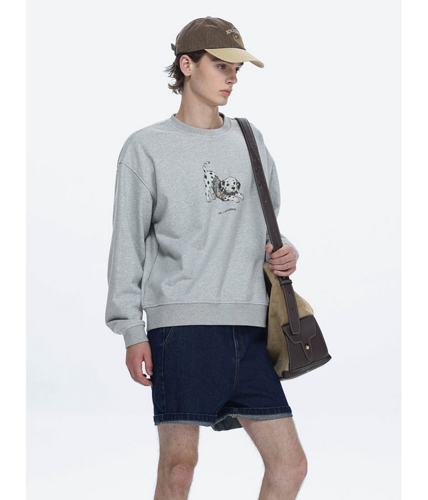 Loose-Fitting Printed Crew-Neck Sweatshirt