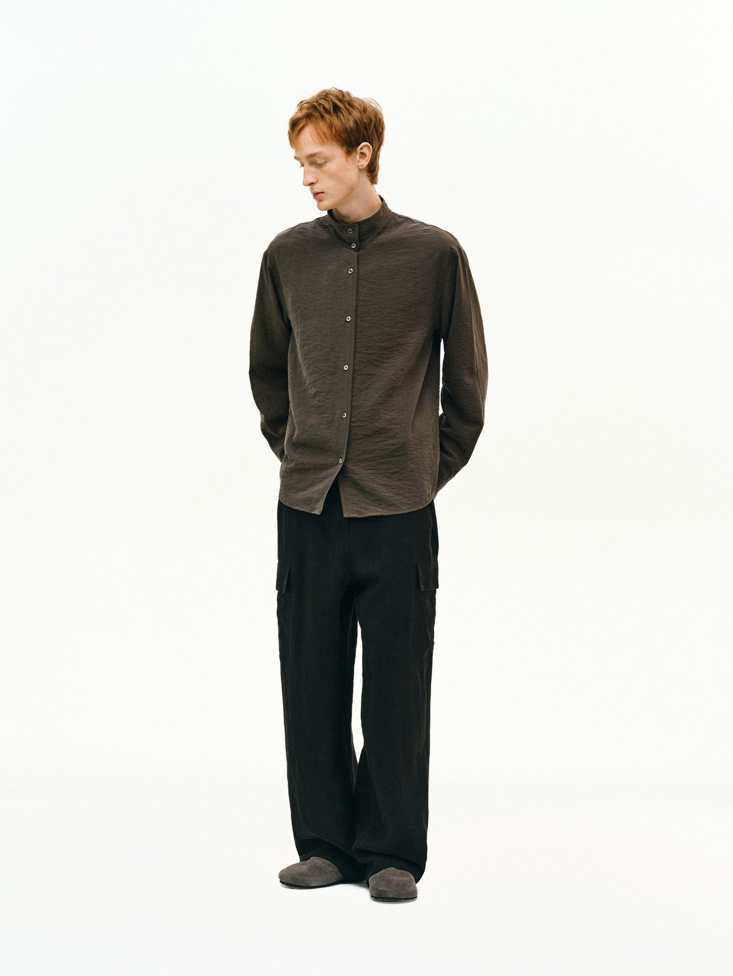 Silk Stand Collar Shirt