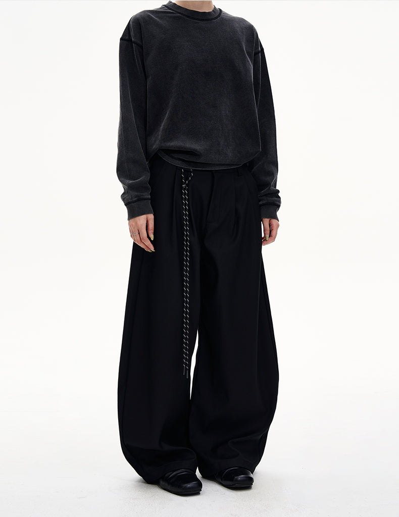 Unisex Pleated Casual Pants