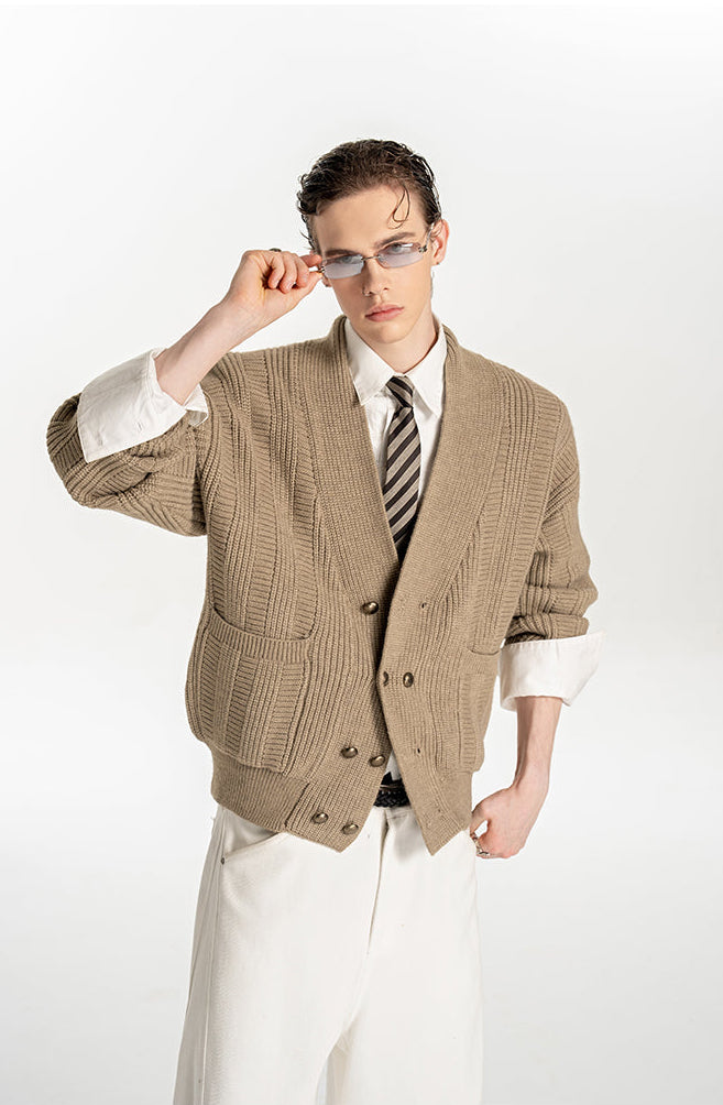 Loose Double-Breasted Cardigan