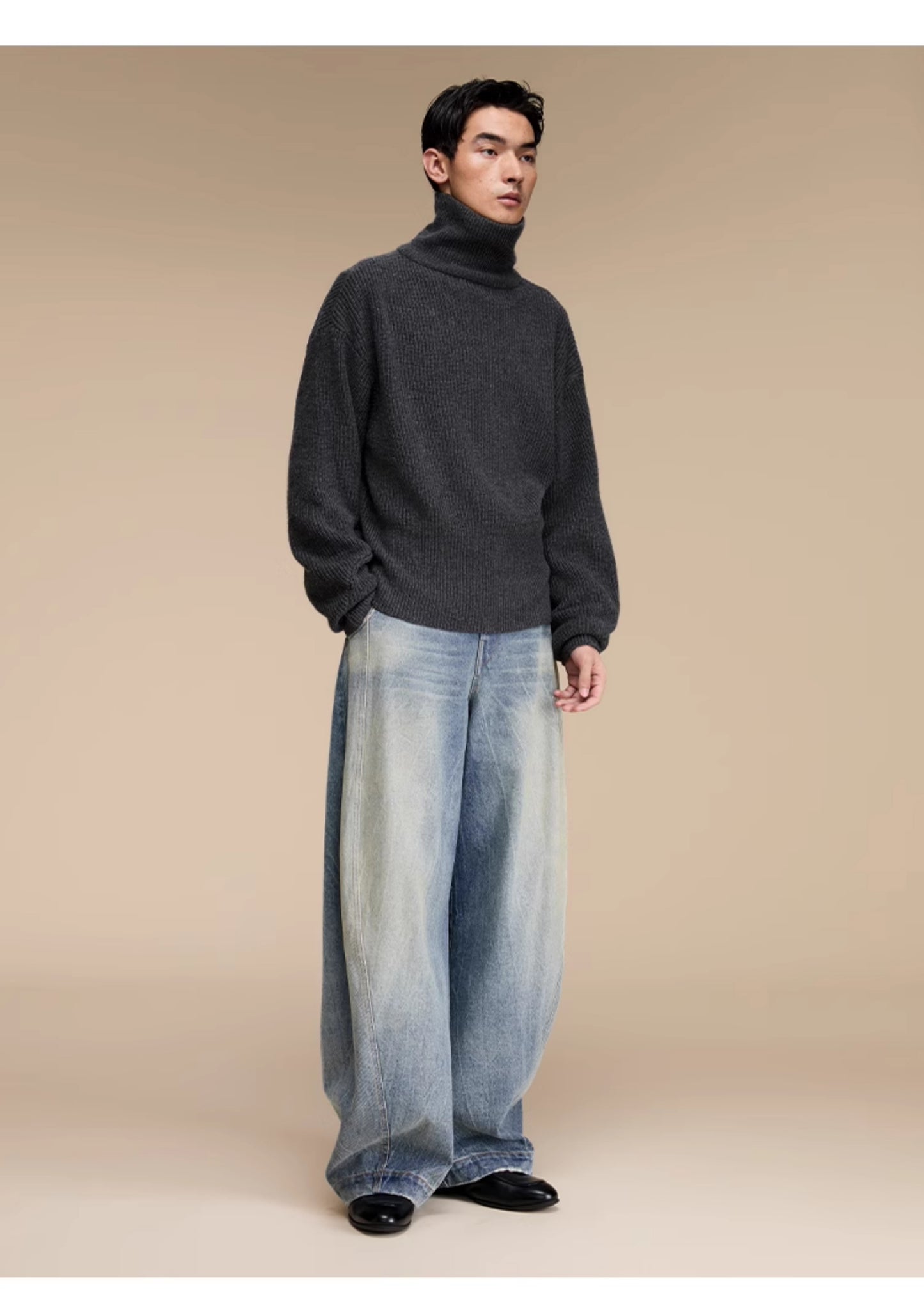 Scimitar Loose Silhouette Casual Denim Pants